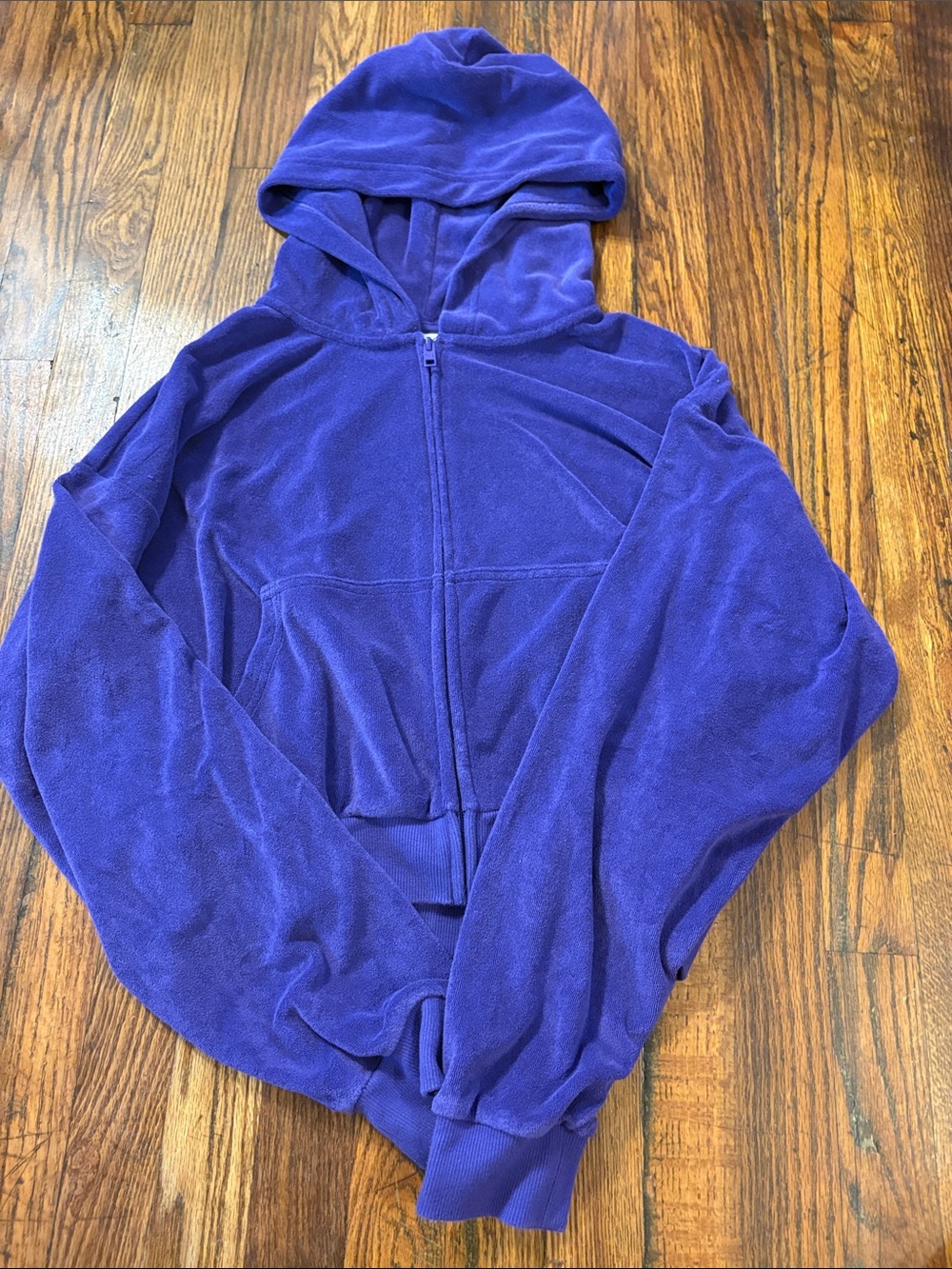 🎉Like New! TNA Aritzia Purple Hooded Towel Boyfriend Jacket!